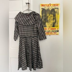 Voodoo Vixen grey plaid dress size large